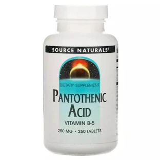 Пантотеновая кислота Pantothenic Acid Source Naturals Витамин В-5 250 мг 250 таблеток