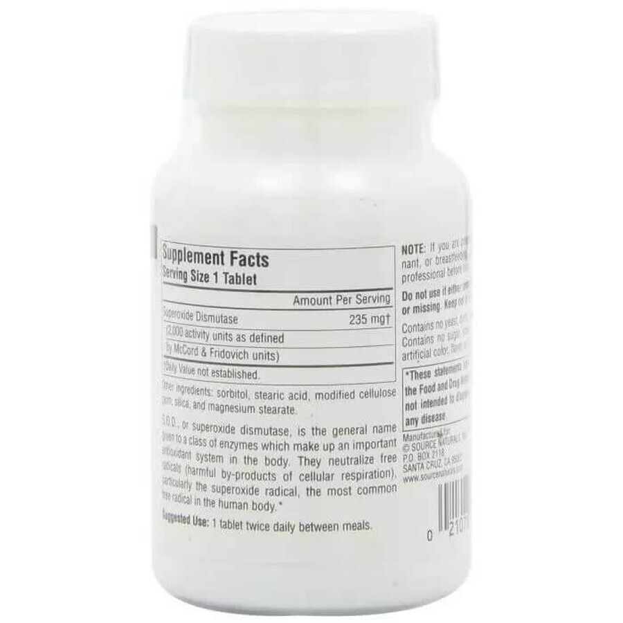 СОД Ферменты 235 мг Source Naturals 90 таблеток: цены и характеристики
