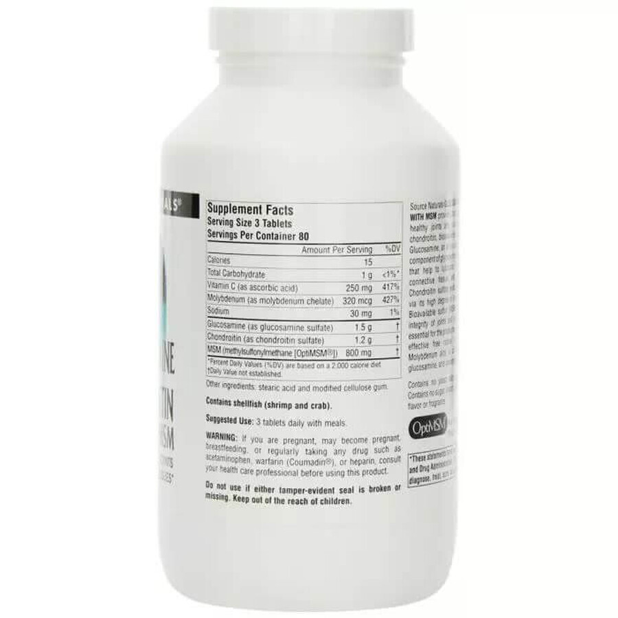 Глюкозамин & Хондроитин & МСМ Source Naturals 120 таблеток: цены и характеристики