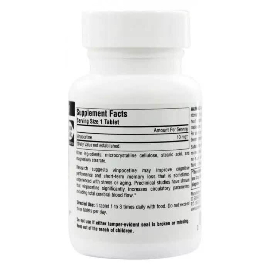 Вінпоцетин 10 мг Source Naturals 120 таблеток: ціни та характеристики