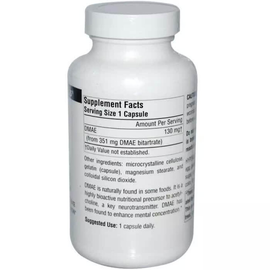 DMAE (диметиламиноэтанол) 351 мг Source Naturals 100 капсул: цены и характеристики