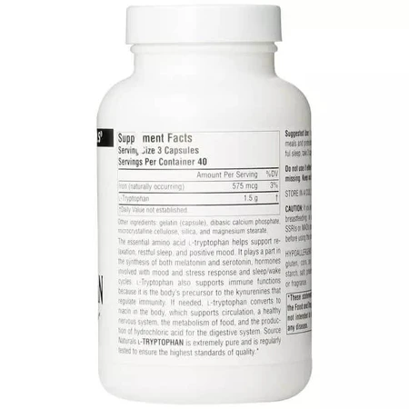 L-Триптофан 500 мг Source Naturals 120 капсул: цены и характеристики
