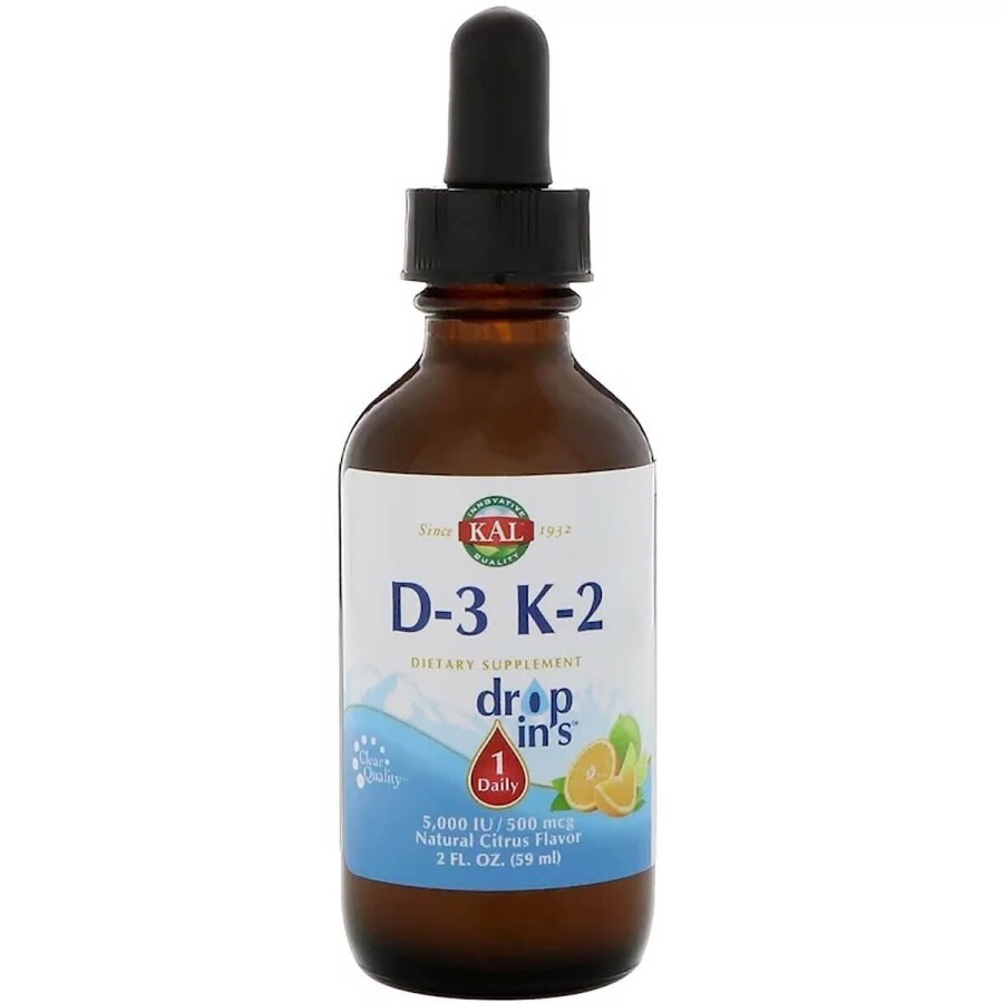 Вітамін D3+K2 Drop KAL цитрусовий смак 59 мл: ціни та характеристики