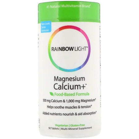 Магний Кальций + Magnesium Calcium+ Food-Based Formula Rainbow Light 90 таблеток: цены и характеристики