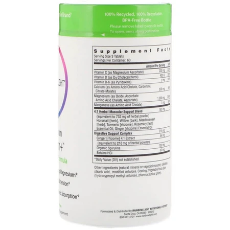 Магний Кальций + Magnesium Calcium+ Food-Based Formula Rainbow Light 90 таблеток: цены и характеристики