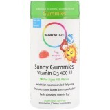 Вітамін D3 для дітей віком від 4 років смак мандарина Sunny Gummies Rainbow Light 400 МО 60 жувальних цукерок