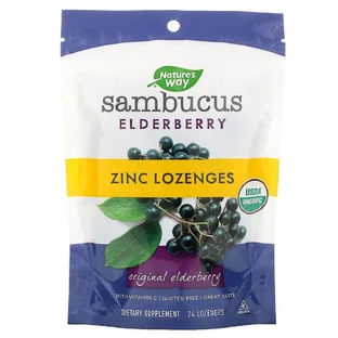 Льодяники бузини з цинком Sambucus Elderberry Zinc Lozenges Nature's Way 24 льодяники