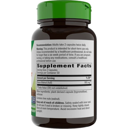 Черный орех Black Walnut Hulls Nature's Way 500 мг 100 Капсул: цены и характеристики