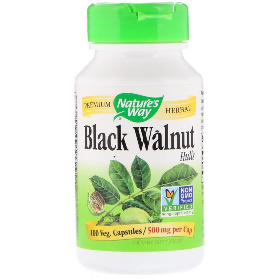 Чорний горіх Black Walnut Hulls Nature's Way 500 мг 100 капсул: ціни та характеристики