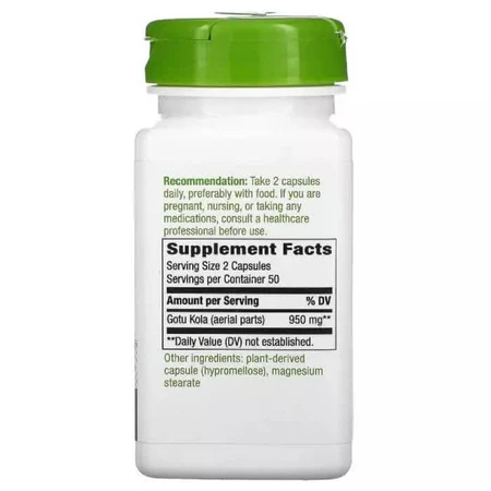 Готу кола 950 мг Gotu Kola Nature's Way 100 вегетаріанських капсул: ціни та характеристики