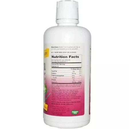 Алое Вера гель і сік Aloe Vera Leaf Gel & Juice Wild Berry Flavor Nature's Way 1000 мл смак лісової ягоди: ціни та характеристики
