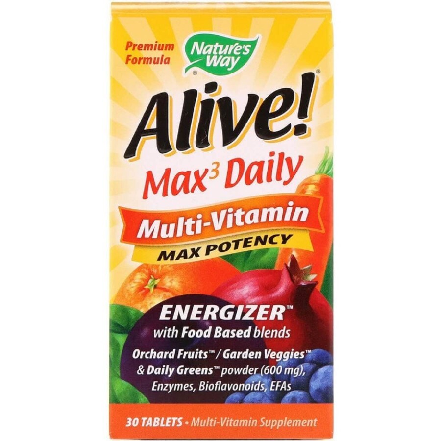 Мультивітаміни із залізом Alive! Max3 Daily Nature's Way 30 таблеток: ціни та характеристики