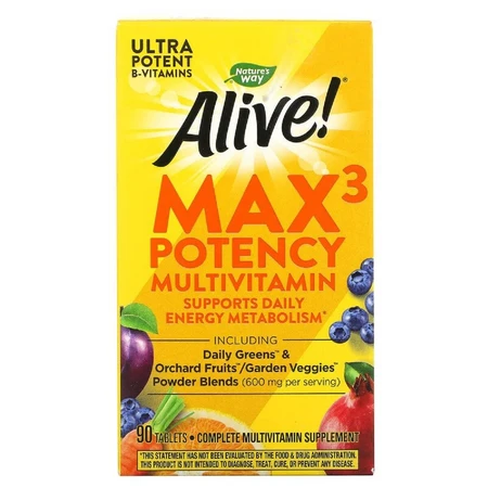 Мультивитамины с железом Alive! Max3 Daily Nature's Way 90 таблеток: цены и характеристики