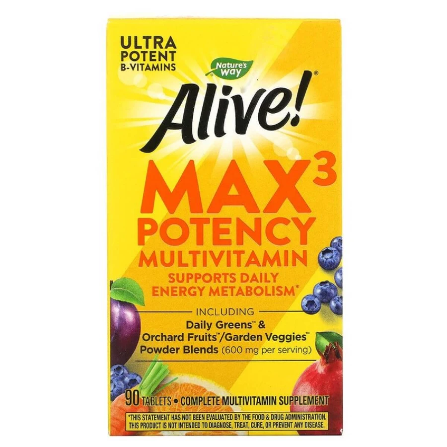 Мультивитамины с железом Alive! Max3 Daily Nature's Way 90 таблеток: цены и характеристики