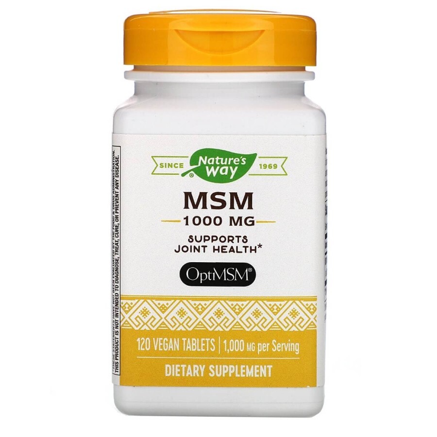 МСМ 1000 мг Opti MSM Nature's Way 120 вегетарианских таблеток: цены и характеристики