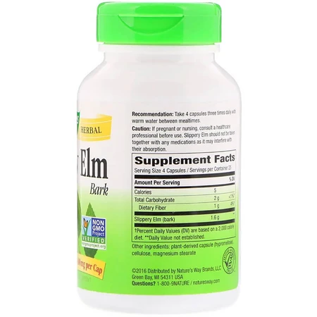 Скользкий вяз Slippery Elm Bark Nature's Way 400 мг 100 капсул: цены и характеристики