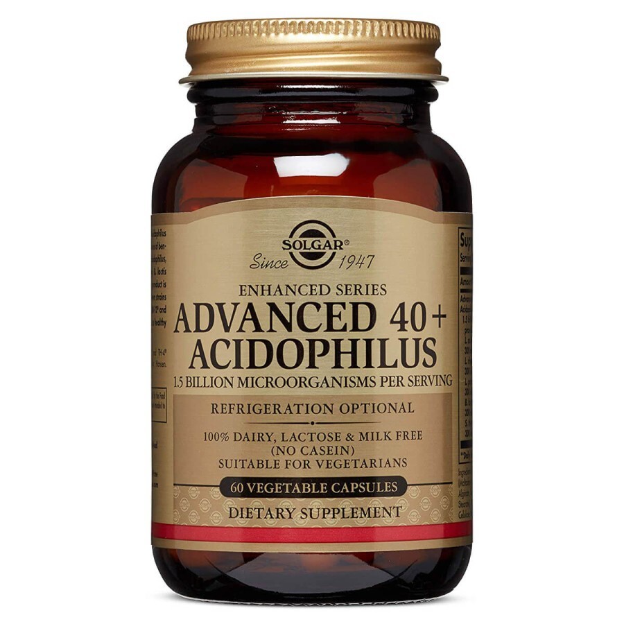 Пробіотики Advanced 40+ Acidophilus Solgar 60 капсул: ціни та характеристики