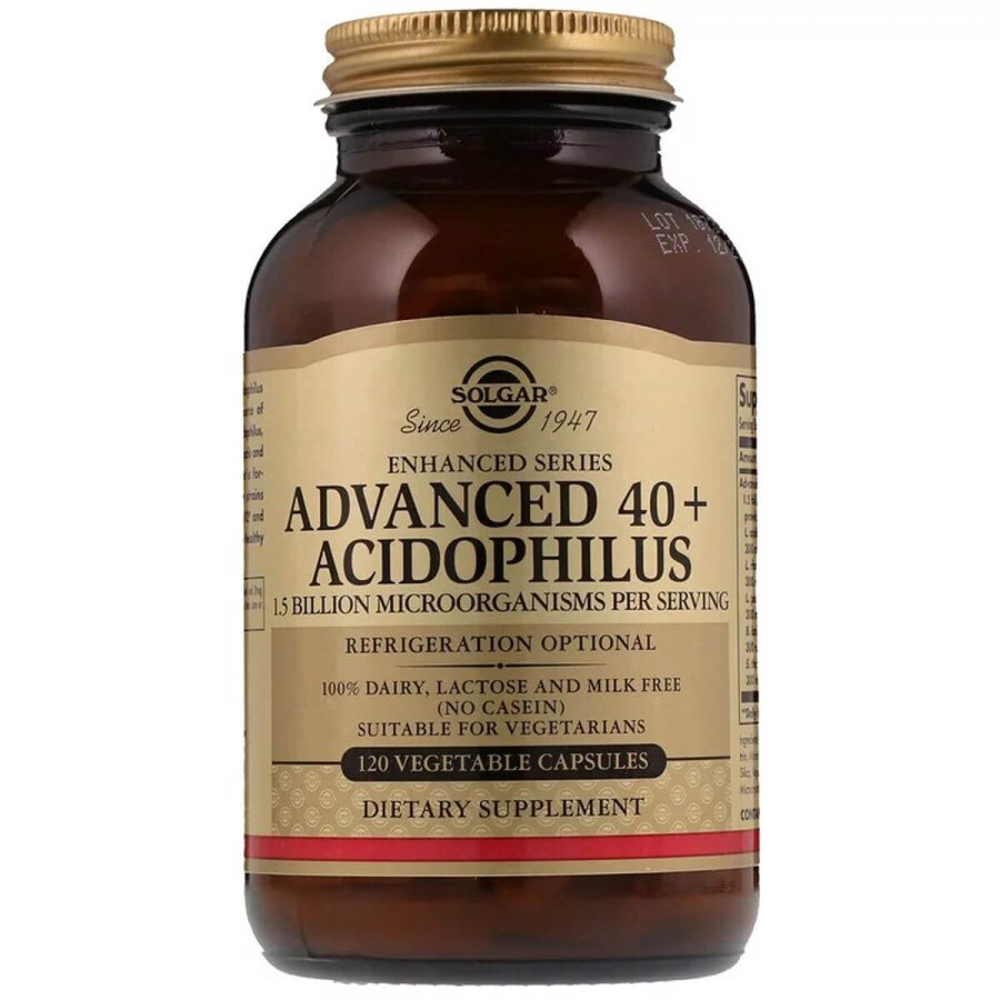 Пробіотики Advanced 40+ Acidophilus Solgar 120 капсул: ціни та характеристики