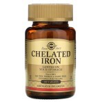 Хелатне залізо Бісгліцінат заліза 25 мг Chelated Iron Solgar 100 таблеток: ціни та характеристики