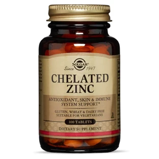 Цинк хелат Chelated Zinc Solgar 100 таблеток