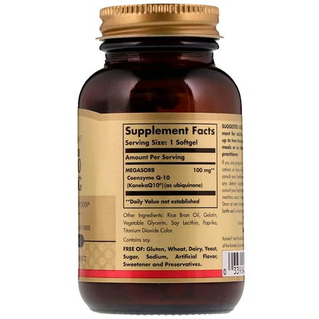 Коензим Q-10 (Megasorb CoQ-10) 100 mg Solgar 90 гелевих капсул: ціни та характеристики
