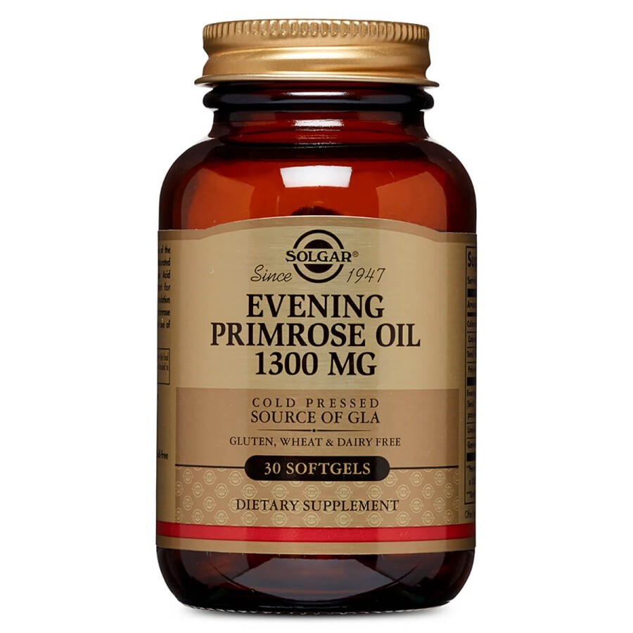 Масло Примули вечірньої 1300 мг Evening Primrose Oil Solgar 30 желатинових капсул: ціни та характеристики