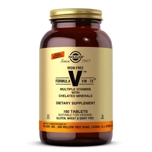 Мультивитамины без железа формула VM-75 Iron-Free Formula Solgar 180 таблеток