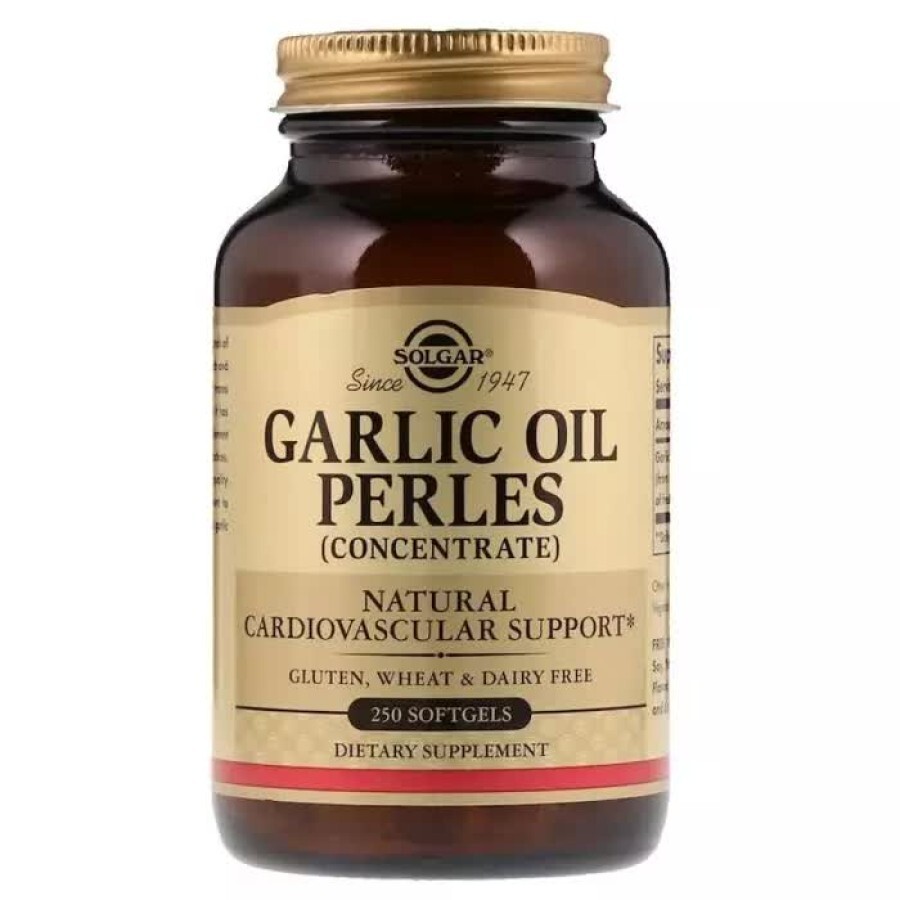 Часникова олія Garlic Oil Perles Concentrate Solgar 250 гелевих капсул: ціни та характеристики