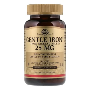 Хелатное железо 25 мг Gentle Iron Solgar 180 растительных капсул