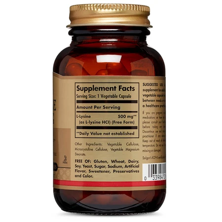 L-Лізин Solgar 500 mg 50 вегетаріанських капсул: ціни та характеристики