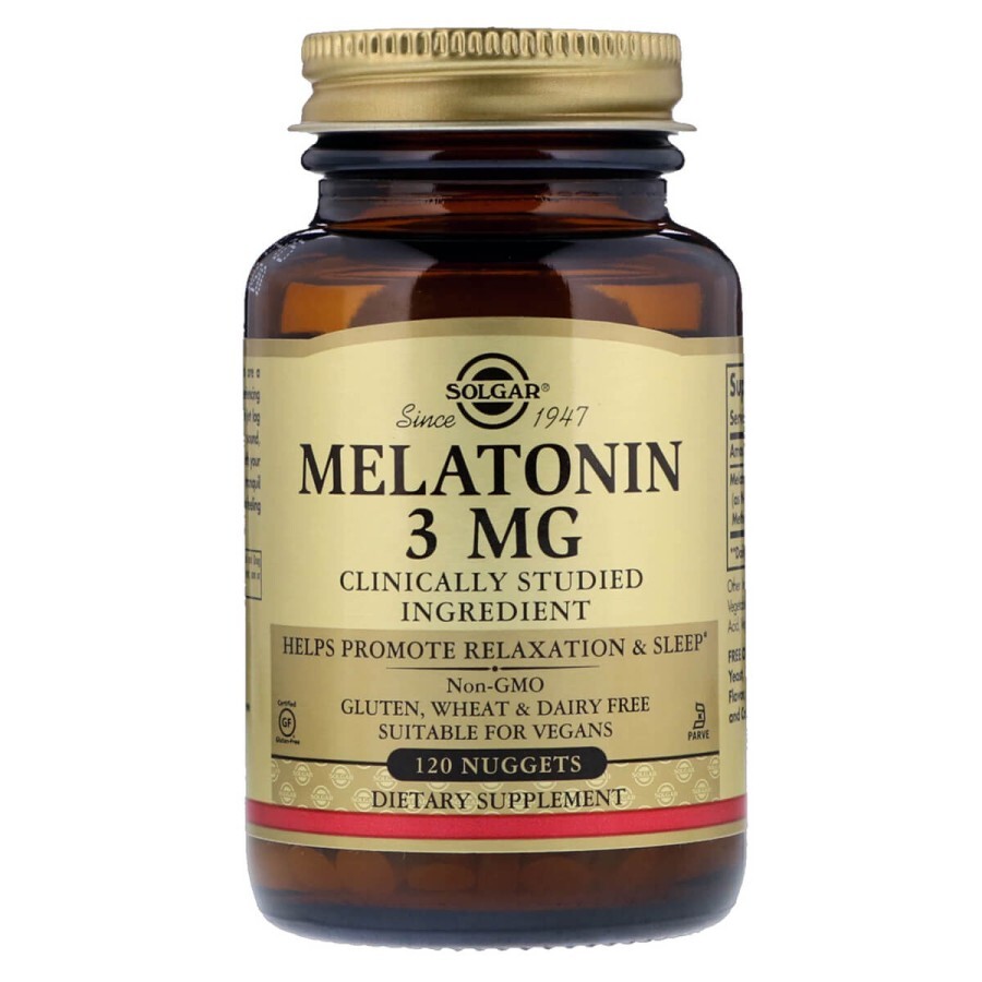 Мелатонін 3 мг Solgar 120 жувальних таблеток: ціни та характеристики