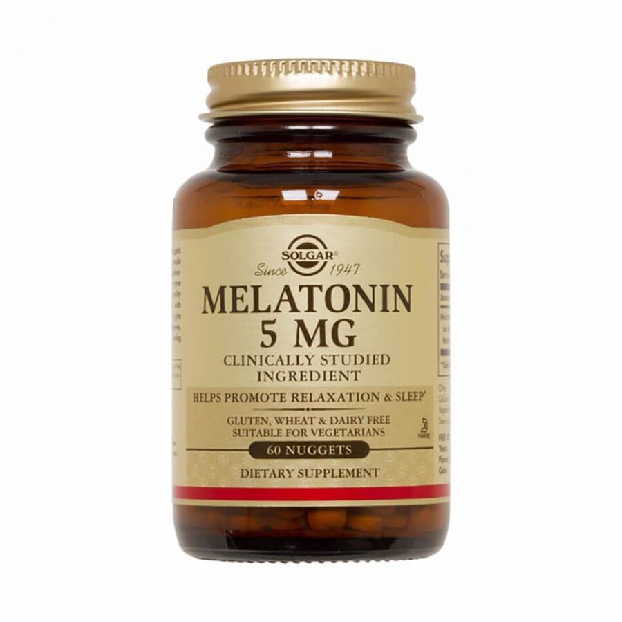 Мелатонін Melatonin Solgar 5 мг 60 жувальних таблеток: ціни та характеристики