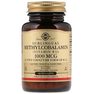 Витамин В12 (Метилкобаламин) Sublingual Vitamin B12 1000 мкг Solgar 60 таблеток