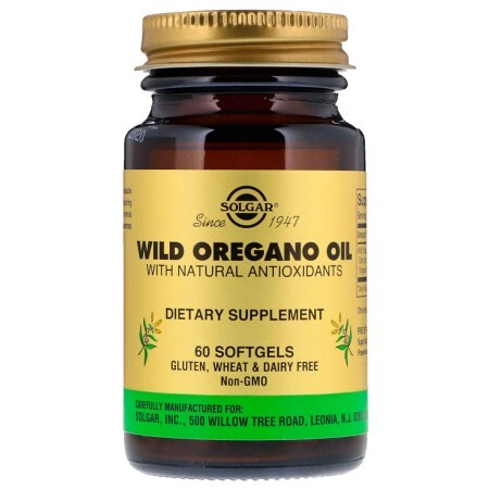 Олія Орегано з натуральними антиоксидантами Wild Oregano Oil Solgar 60 желатинових капсул