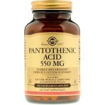 Пантотеновая Кислота (B5) Pantothenic Acid Solgar 550 мг 100 вегетарианских капсул: цены и характеристики