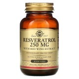 Ресвератрол з екстрактом червоного вина 250 мг Resveratrol with red Wine Extract Solgar 30 гелевих капсул