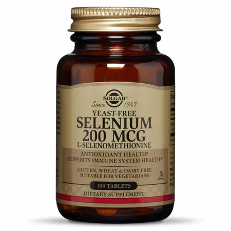 Селен (Селенометионин) Selenium Yeast-Free Solgar 200 мкг 100 таблеток: цены и характеристики