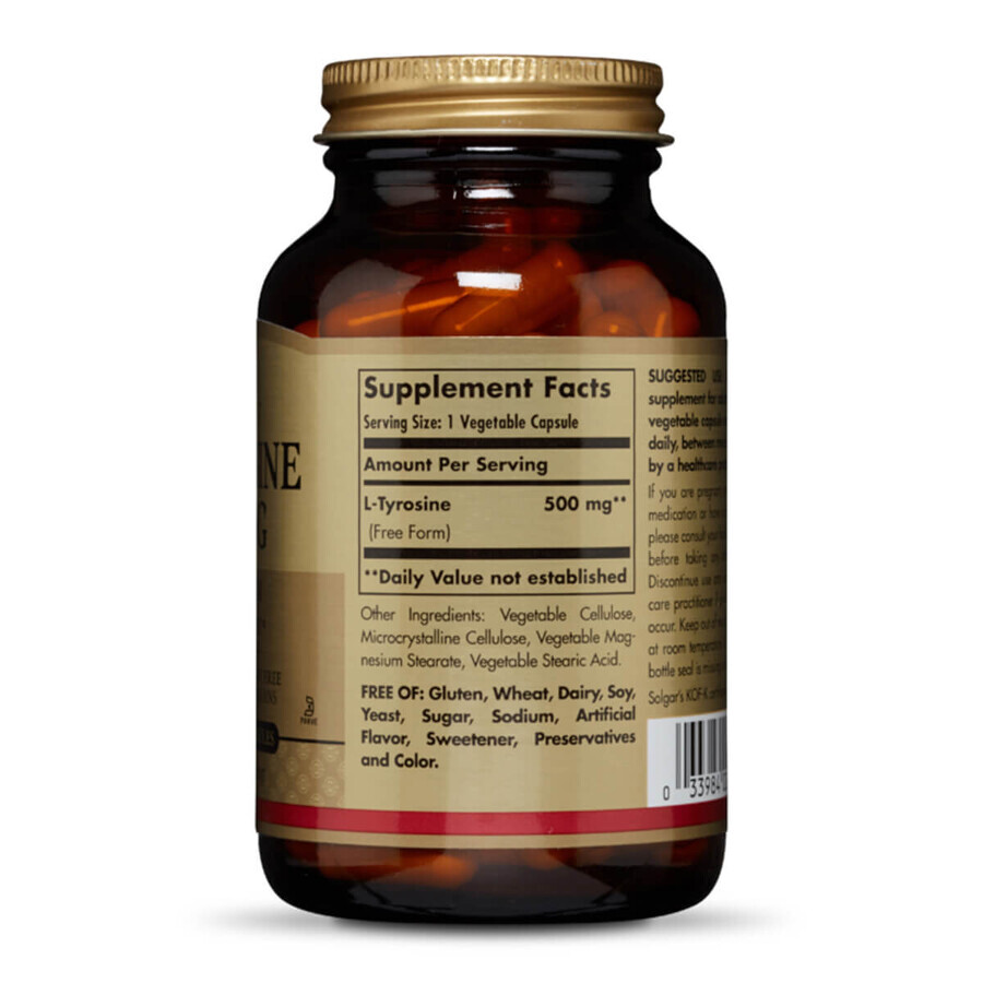L-Тирозин Solgar 500 мг 50 вегетарианских капсул: цены и характеристики