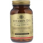 Вітамін D3 Vitamin D3 55 mcg (2200 МО) Solgar 100 вегетаріанських капсул: ціни та характеристики