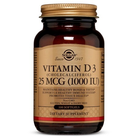 Витамин D3 1000 МЕ Solgar 250 100 гелевых капсул