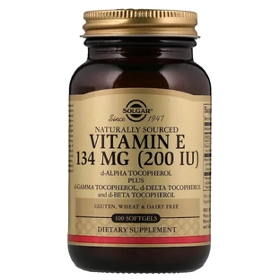 Витамин Е 134 мг (200 МЕ) d-Alpha Tocopherol & Mixed Tocopherols Solgar 100 желатиновых капсул