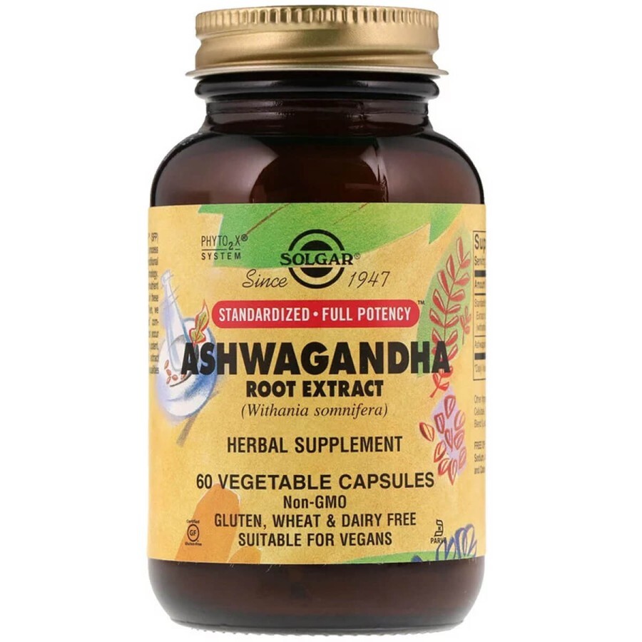Ашваганда (Экстракт корня) Ashwagandha Root Extract Solgar 60 капсул: цены и характеристики