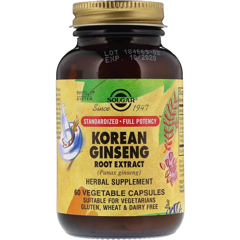 Корень Женьшеня (Экстракт) Korean Ginseng Root Extract Solgar 60 капсул: цены и характеристики