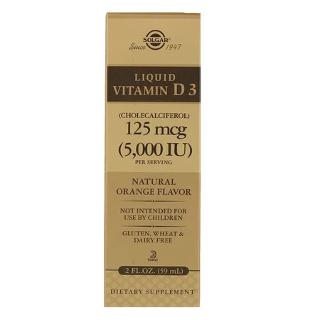 Витамин D3 Liquid Vitamin D3 Solgar 5000 МЕ 59 мл (апельсиновый вкус): цены и характеристики