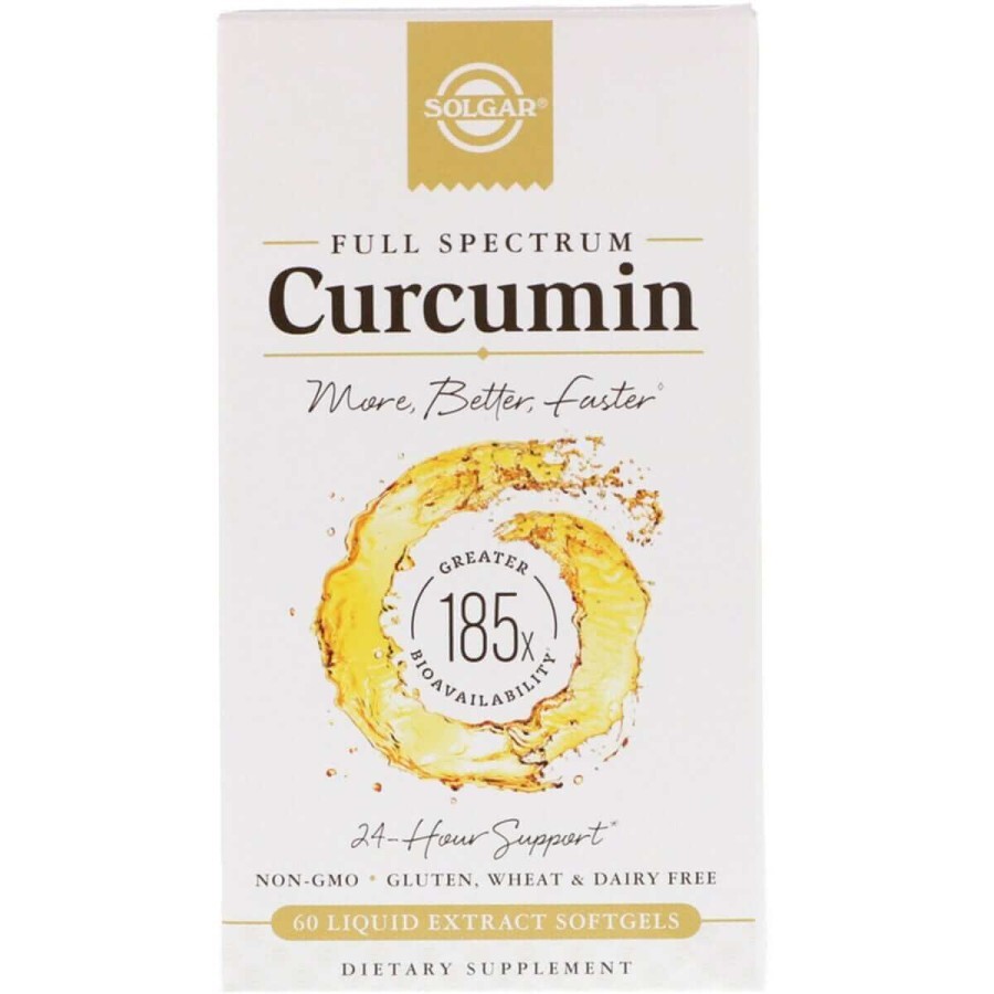 Куркумин Full Spectrum Curcumin Solgar 60 желатиновых капсул с жидким экстрактом: цены и характеристики