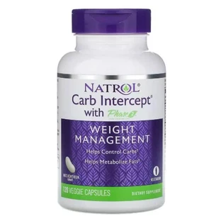 Перехоплювач углеводів Фаза 2 Carb Intercept з Phase 2 Carb Controller Natrol 120 рослинних капсул