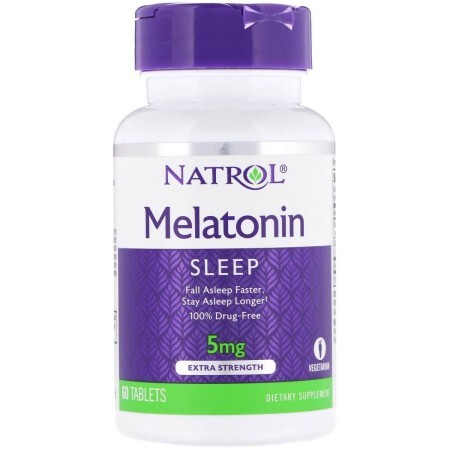 Мелатонін з підвищеною силою дії 5 мг Natrol 60 таблеток
