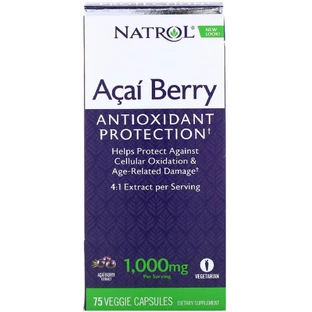 Ягоды Асаи 1000 мг Natrol 75 вегетарианских капсул