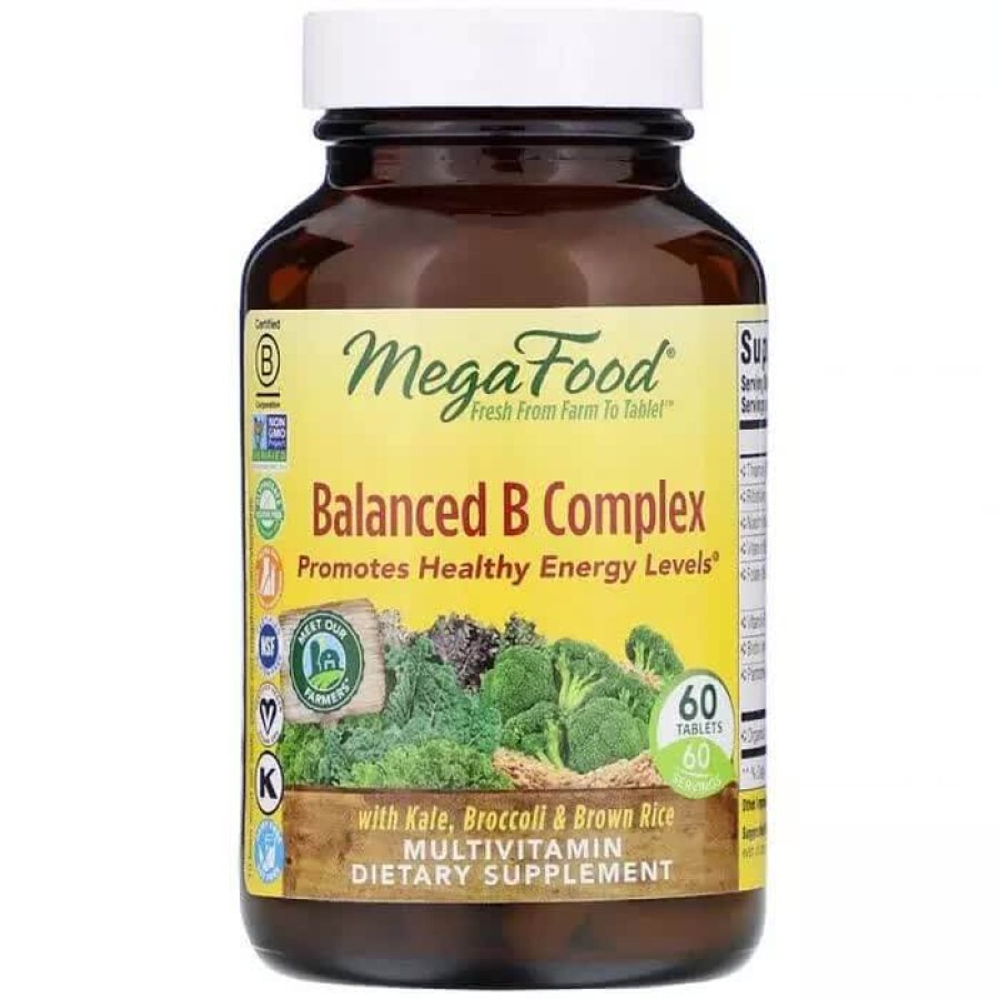 Сбалансированный комплекс витаминов В Balanced B Complex MegaFood 60 таблеток: цены и характеристики