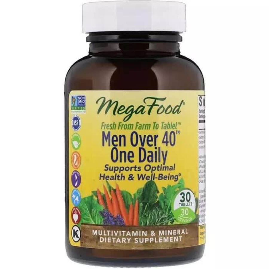 Мультивитамины для мужчин 40+ Men Over 40 One Daily MegaFood 30 таблеток: цены и характеристики
